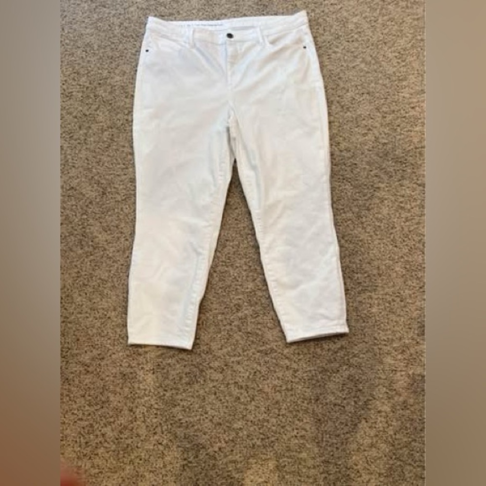 Talbots High Rise Jegging Crop White Size 16